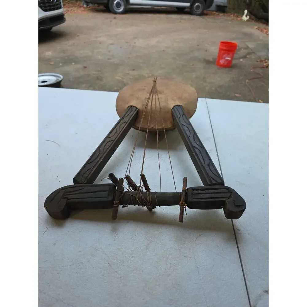Vintage African Ethiopian String Musical Instrument Folkart